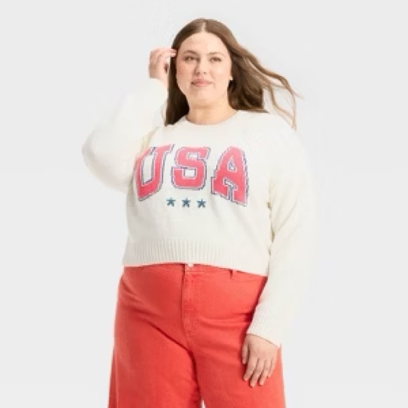 🇺🇸 Grayson Threads White USA Sweater size S 🇺🇸 - Picture 1 of 8